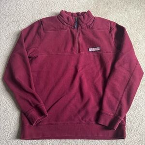 Vineyard Vines Quarter Zip Pullover Sweater Maroon Youth